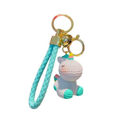 Cartoon Unicorn Resin Keychain Cute Small Gift Figure Key Hook Creative Ornament Wholesale Keychain