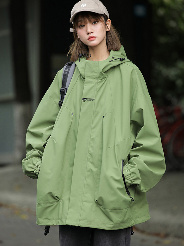 NASA美式机能冲锋衣女款春秋季户外防水登山服小个子潮流夹克外套|undefined