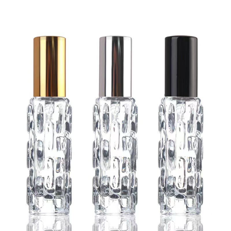 现货批发10ml玻璃香水喷雾瓶玫瑰金铝制喷头香水分装瓶按压空瓶
