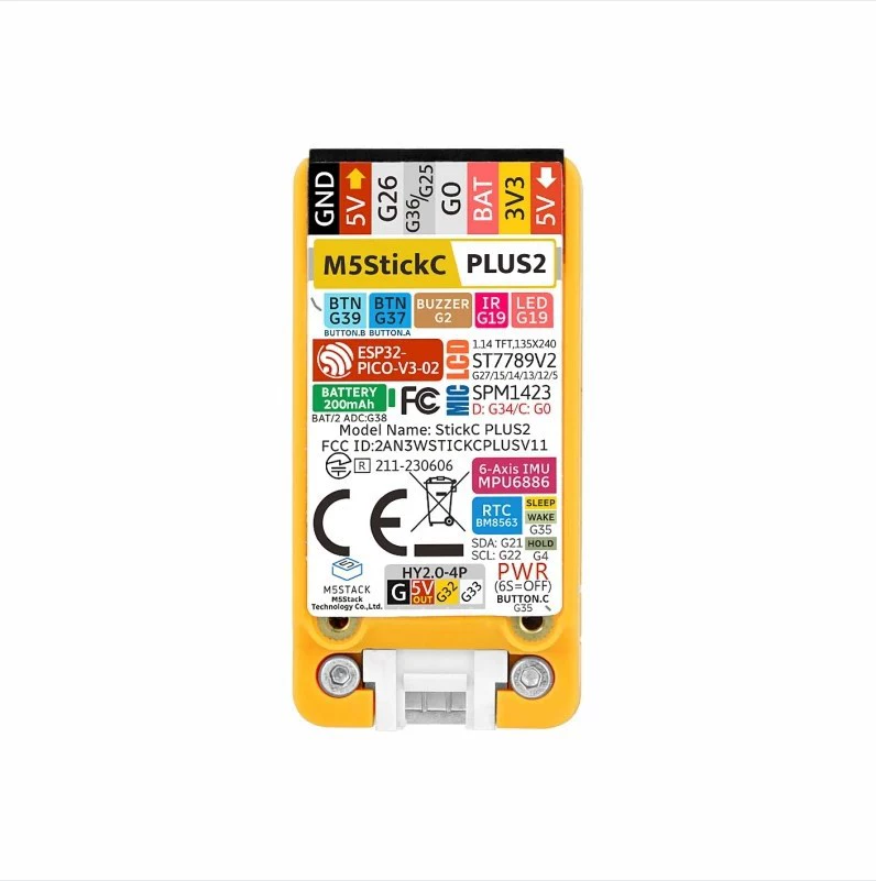 Плата разработки IoT M5StickC Plus2, ESP32-PICO-V3-02, 1,14" TFT, Wi‑Fi, 200 мАч