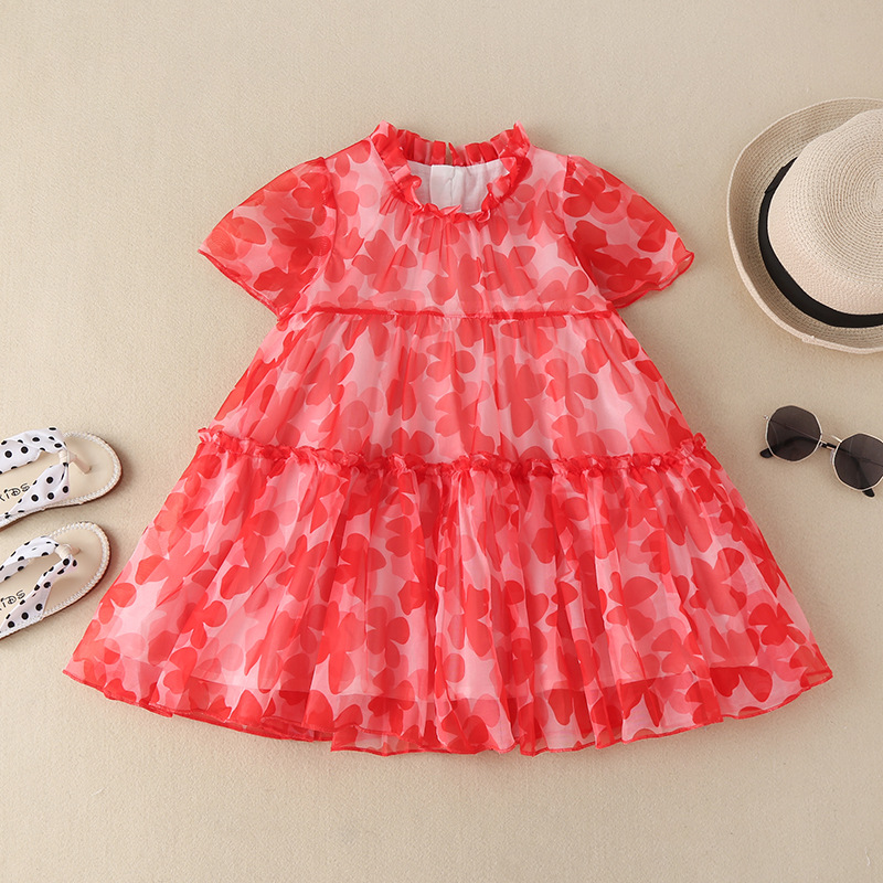 Cute Stripe Flower Cotton Girls Dresses display picture 5