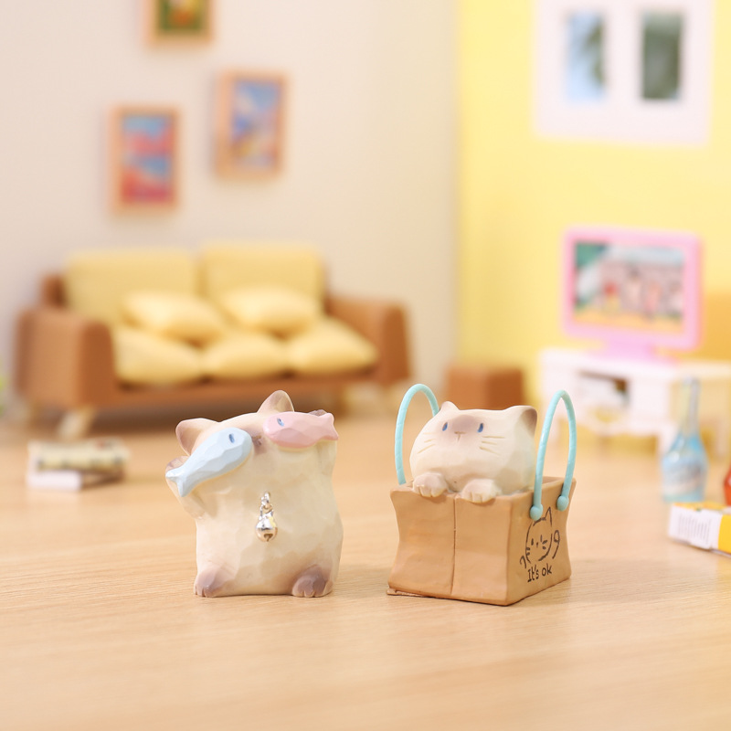 小紅書で人気の猫型PAI小物、毎日のお供、ブラインドボックス、クリエイティブな漫画フィギュア、デスクトップデコレーション、ギフト
