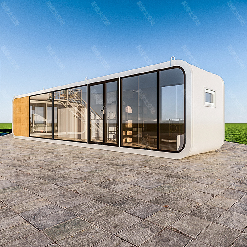 Rongjie cápsula espacial sala móvil doble cabina de Apple oficina tienda al aire libre contenedor sala móvil exportación de productos terminados