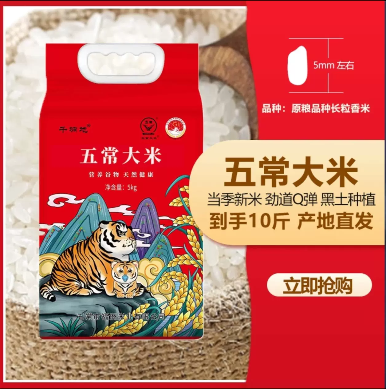 正宗新米五常长粒香米十斤真空装大米黑土地种植东北清香锁鲜