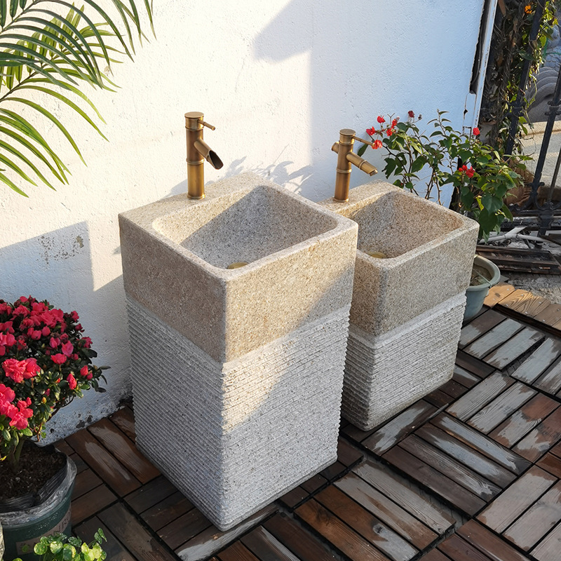 Stone Pedestal Basin Park Courtyard Marble Garden Pool Sink Washbasin Wash Basin Flower Pot Default Item
