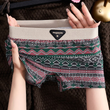 爆款民族风内裤女士棉质新款女生平角裤国潮复古舒适透气中腰短裤