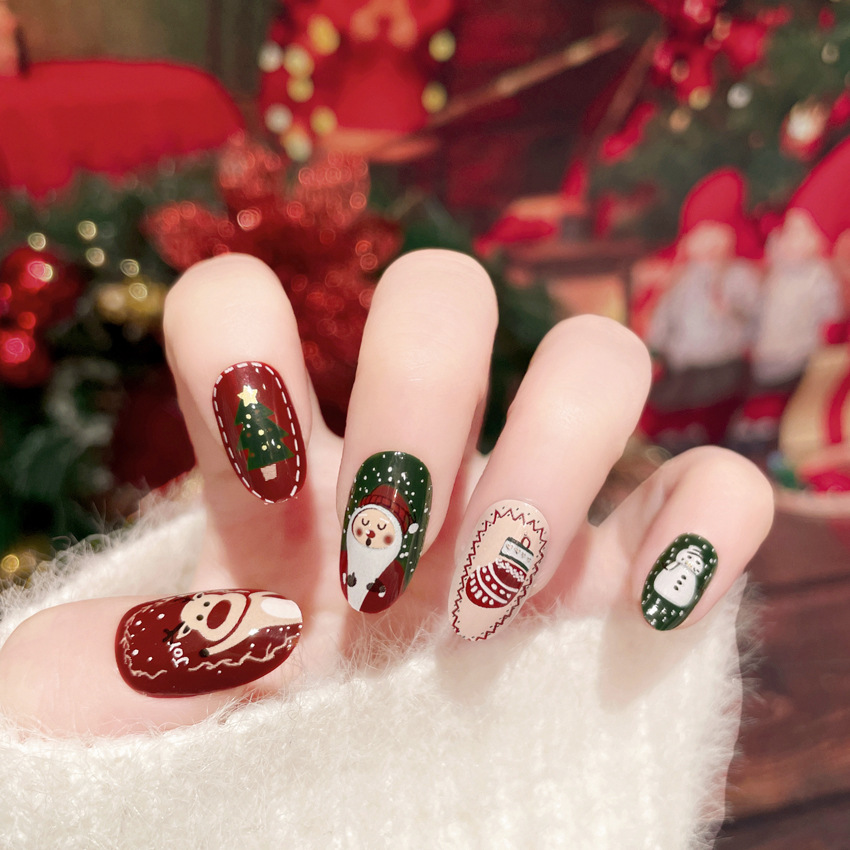 35g Weight Christmas Festival Cute Style Christmas Cute Press On Nails 无