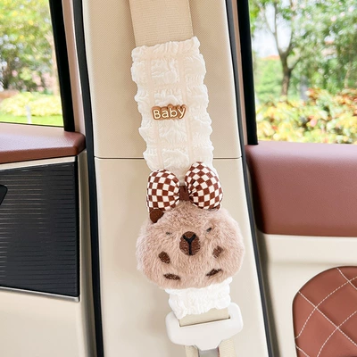 Seat belt shoulder pad, shoulder guard universal car anti-collar - capibala-on-the-front-of-the-bow-1-puff-shoulder-pad