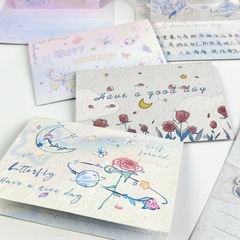 Rose butterfly three-dimensional greeting card holiday cartoon blessing card folded special-shaped message postcard girl card