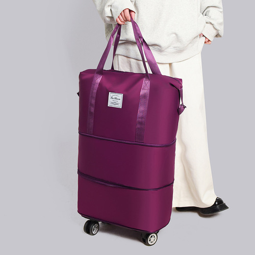 College student travel bag, large capacity business trip, expandable universal wheel luggage bag, Oxford cloth storage, fitness bag, female
