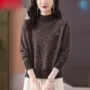 加厚半高领大码套头针织衫