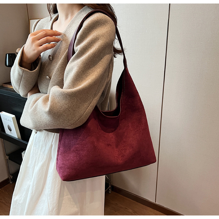 Borsa a tracolla donna retro in velluto effetto camoscio_voghion.com