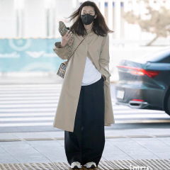 スター同モデルのカムデン風衣女性カジュアル気質の中の長さのゆったりしたコート2025春秋シンプルなブランド