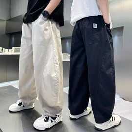 男童夏季新款宽松工装裤中大童休闲百搭防蚊长裤潮款冰丝速干裤