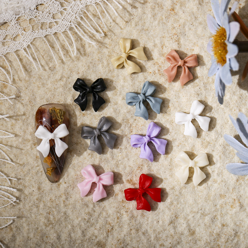 Nail Art Butterfly Embossed Bow Resin Nail Decoration 3D Hollow Decorative Rhinestones Ins Style Light Luxury Style