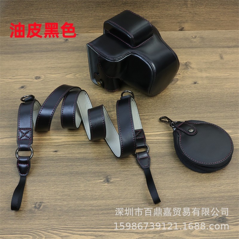 캐논 R100 R50 가죽 케이스 R50 마이크로 단일 카메라 가방 단일 어깨 보호 케이스 복고풍 비스듬한 사진 가방에 적합