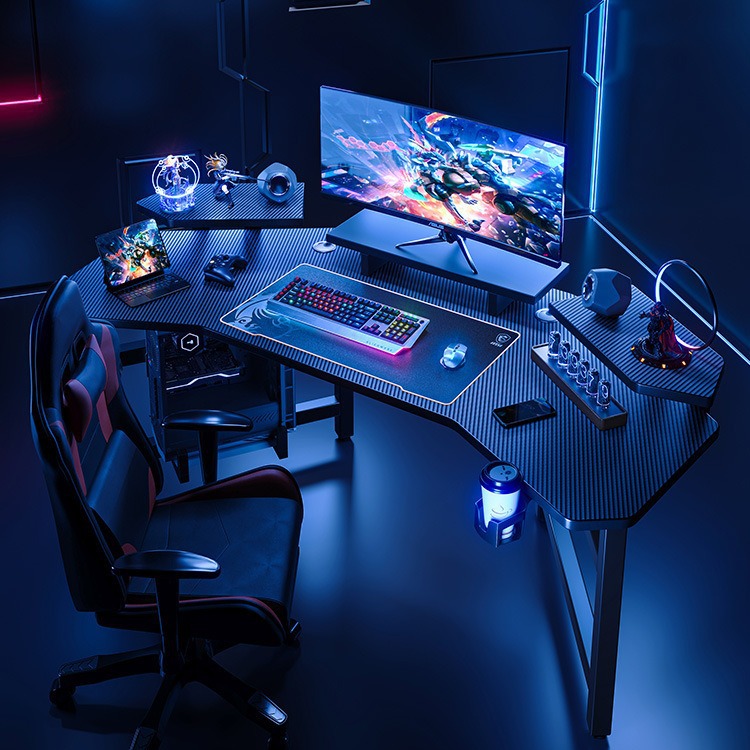 Airplane E-sports Desk Set, Home Office Bedside Live Streaming Gaming Table, Workstation and Desk Chair Set