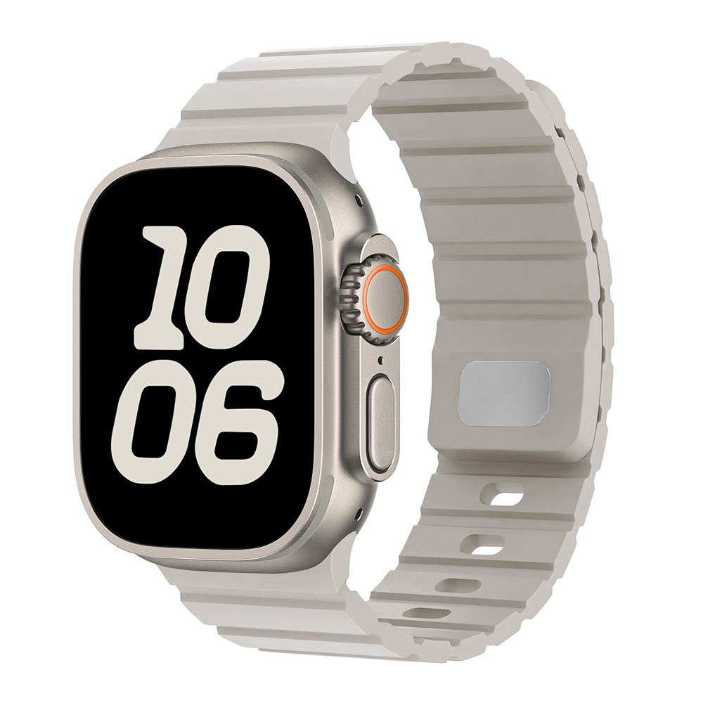 Para Apple Watch10 correa de reloj cuadrada botón magnetic silicona deportiva iWatch9SE hombre y mujer premium