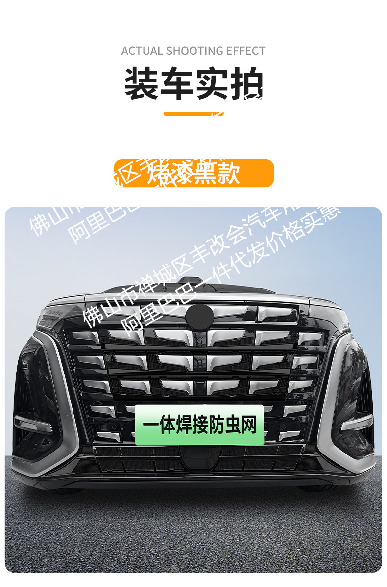 Suitable for Denza D9 Integrated Welded Car Insect-Proof Net Front Grille Special Modified Decorative Strip Accessories