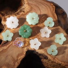 Glass Flower Button Cheongsam Tang Suit High-End Versatile Button Spares Imitating Jade Retro Style Button Wholesale