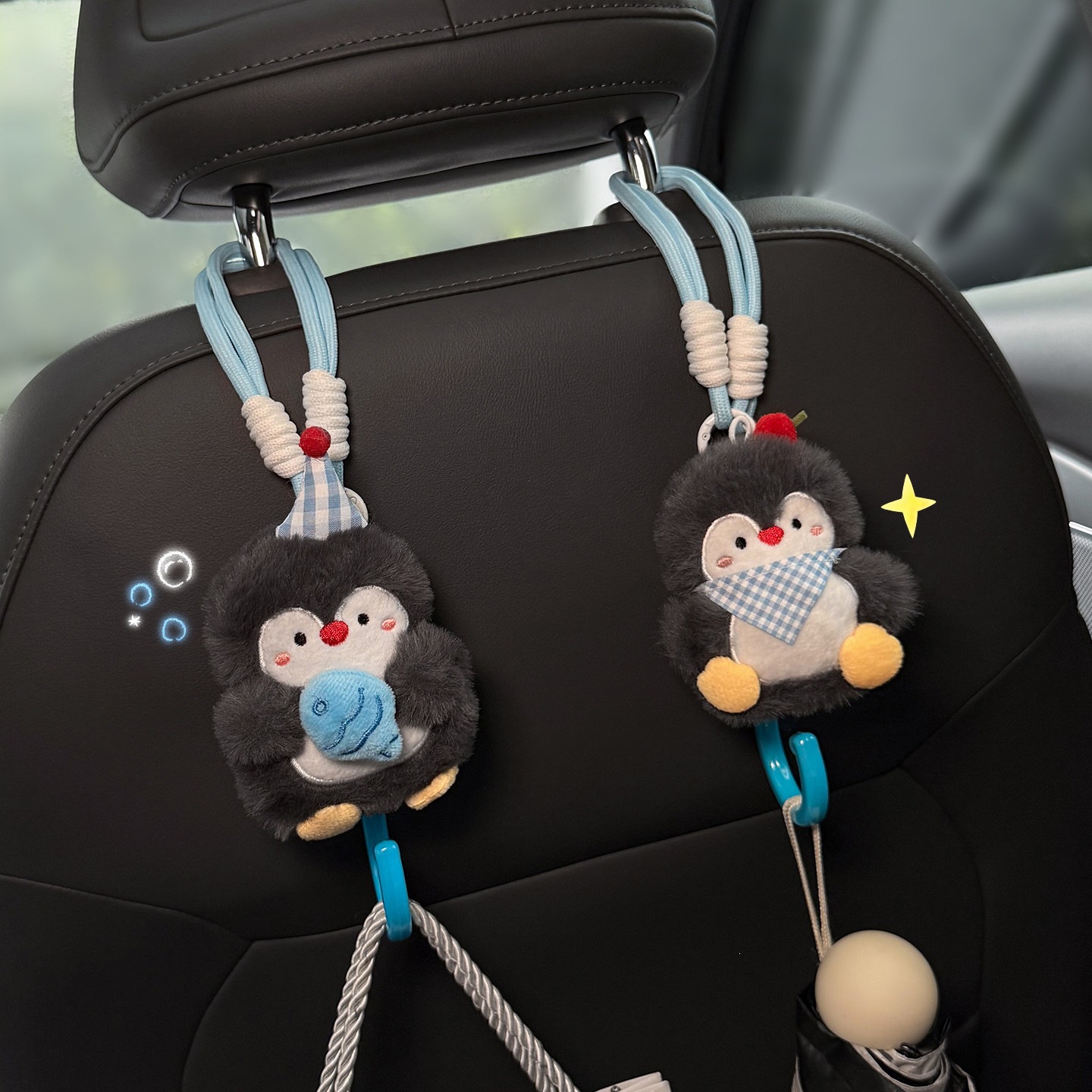 2026 Penguin Car Tissue Holder, Hanging Tissue Box for Front and Rear Car Seats, Cute Car Hook for Women