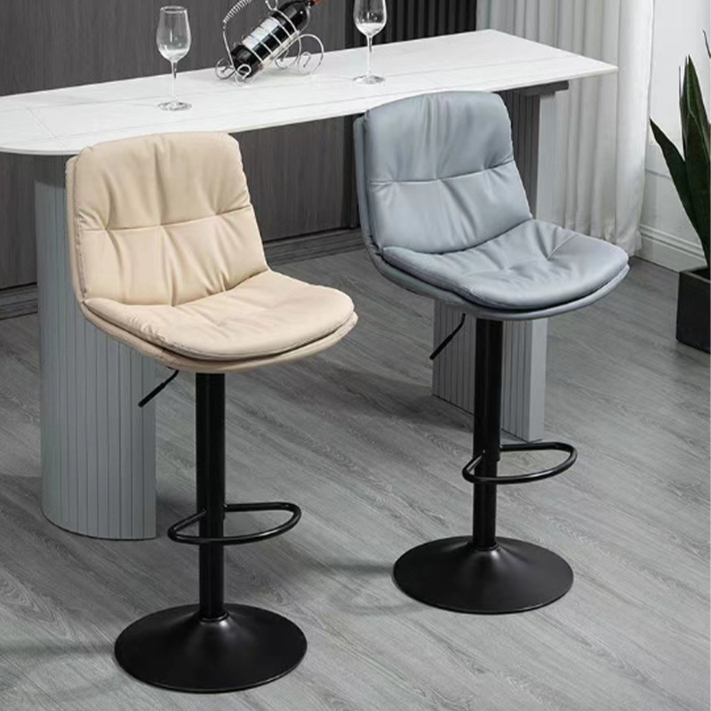 Silla de bar de lujo nórdica, respaldo para el hogar, taburete elevador, taburete giratorio, mesa de recepción, silla de cajero image 4
