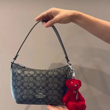 寇家2024新款经典标志复古老花腋下包高级感时尚单肩斜挎元宝包女