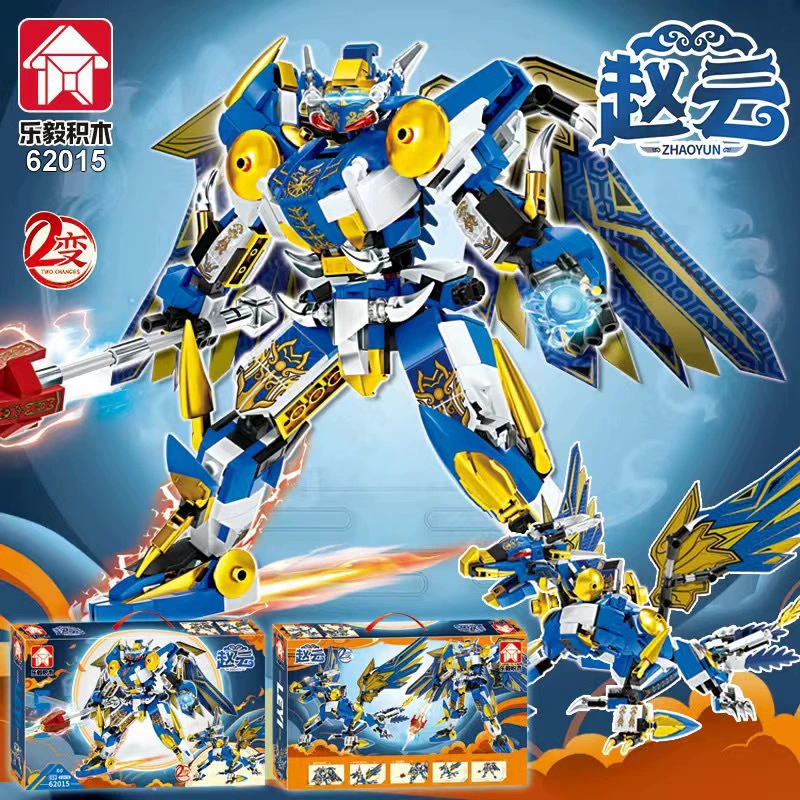 Совместим с Lego блоки Лэйи 62030 Гуо Чао Цинлун Белый тигр Бести Меар Игрушка-трансформация Робот-грядка Пазл