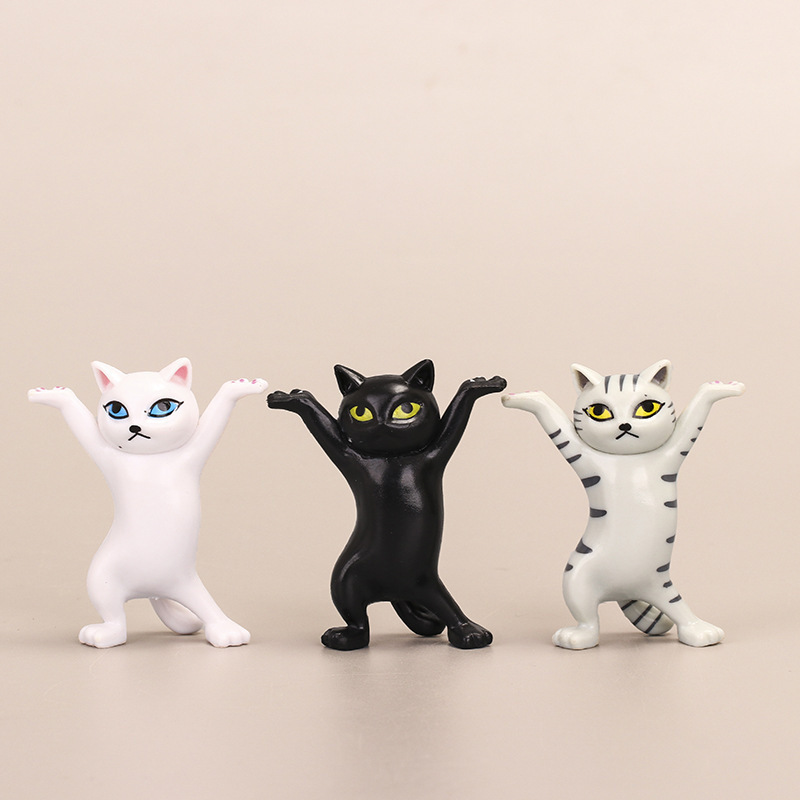 Shake Tone Same Style Raise Your Hand Dancing Cat Model Trendy Enchanting Cat Handmade Anime Gashapon Doll Dancing Cat