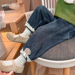 女童牛仔裤2025新款秋季女宝宝牛仔裤小童洋气百搭裤子儿童春秋裤