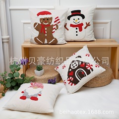 Amazon クリスマス枕クロスボーダーサンタクッションリビングルームソファ刺繍装飾アメリカンホリデー枕カバー