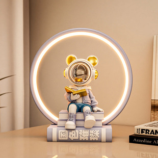 Astronaut Reading Book Decorative Ornaments Night Light New House Moving Bedroom Gift Home Soft Decoration