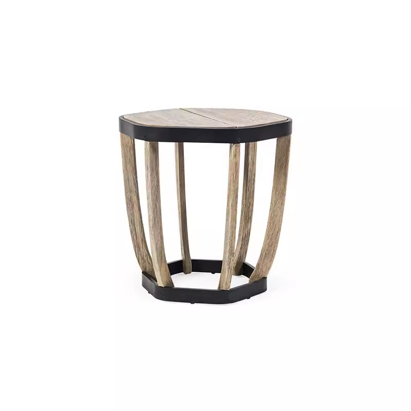 Sofá nórdico al aire libre de teca patio villa transfronteriza muebles al aire libre hotel jardín balcón combinación de sofá de madera maciza