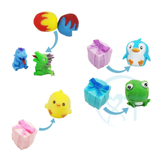 Creative new cartoon gift box flipping cute dinosaur egg pinch toy to relieve stress and vent wholesale manufacturer
