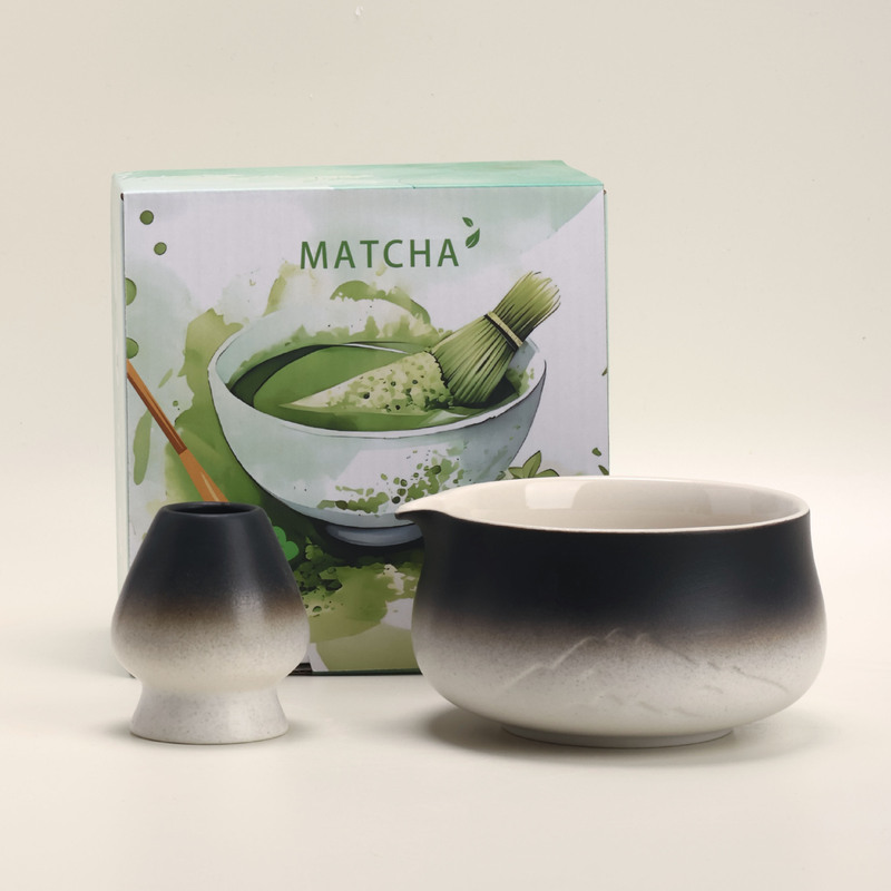 2025釉画彩远山抹茶碗套装打抹茶工具抹茶刷粉碗搅拌器茶筅器具|undefined