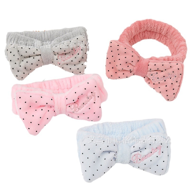 INS moda estilo coreano lavado de cara banda de pelo de felpa linda chica arco diadema maquillaje headwear suministro