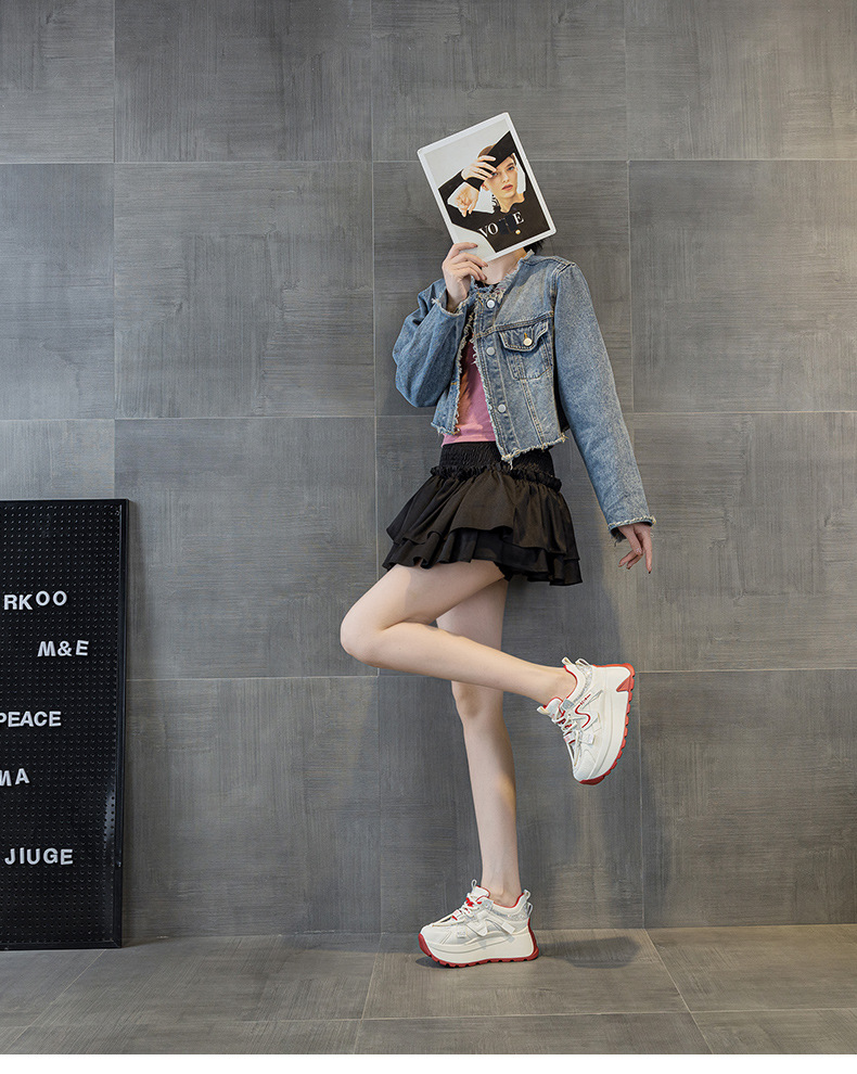 Giày sneaker nữ đế dày phong cách retro cổ điển — 5028 da tím, 5028 da vàng, 5028 da xám, 5028 da đỏ chi tiết 17