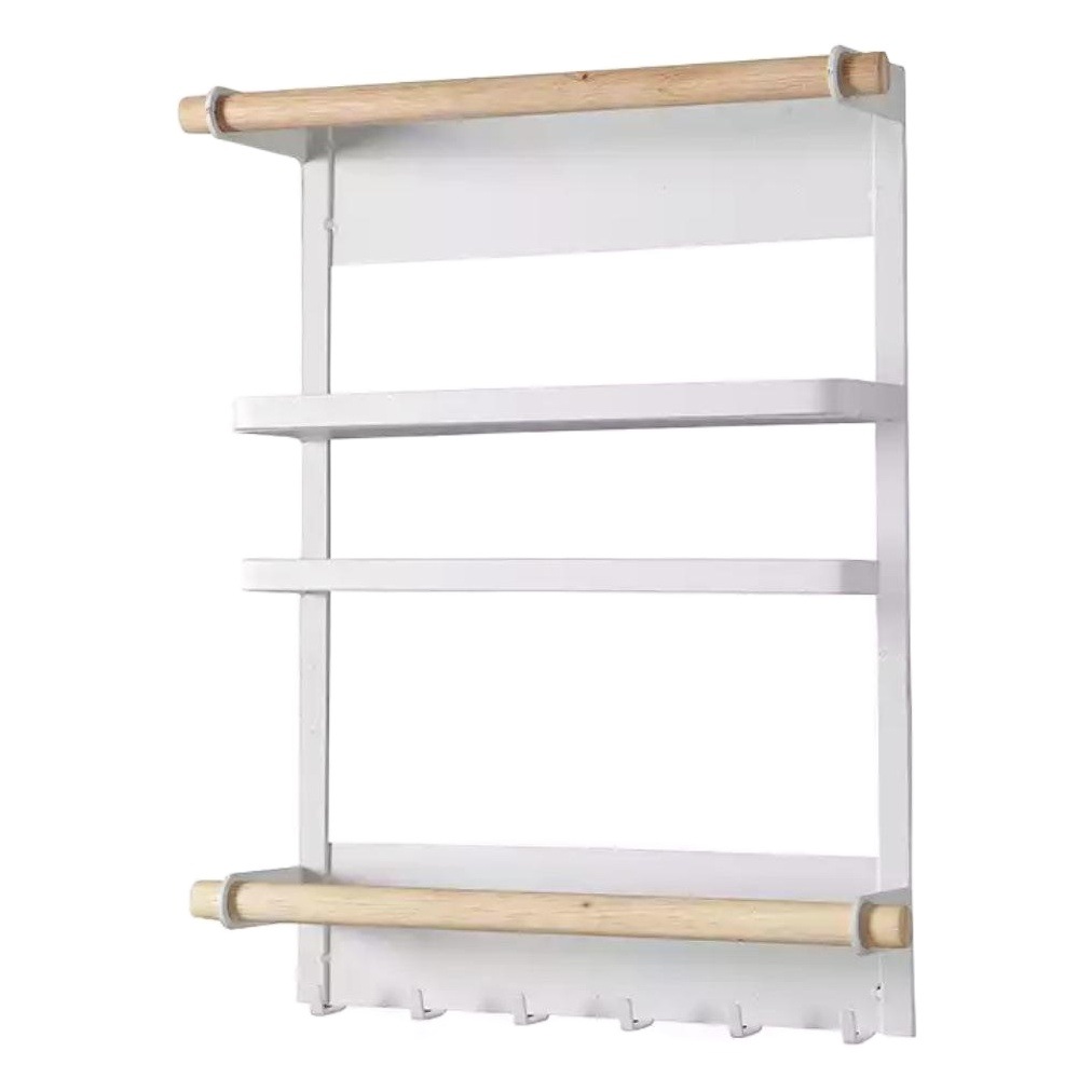 Fábrica de una pieza magnética refrigerador estante lado colgando tejido estante cocina estante de almacenamiento de condimento botella almacenamiento rack hierro