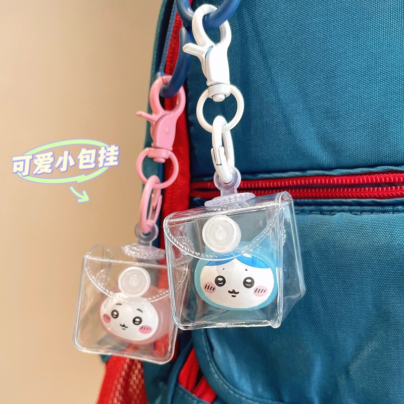 新款小萌粒小冰块4*4cm小挂件娃包外出展示防尘包透明收纳包谷美|undefined