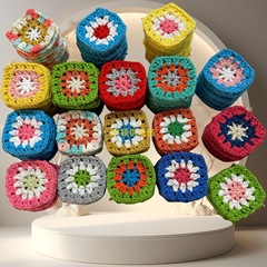 手钩花成品方型6cm服装配饰花仔毛衣装饰辅料花片手工钩花仔跨境