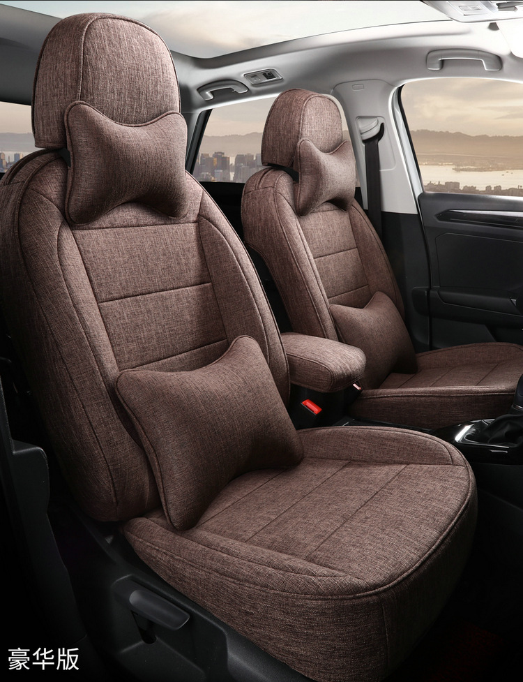 Suitable for Volkswagen Tanyue five-seat SUV linen special car seat cushion for all seasons all-inclusive simple interior seat cover