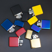 工厂批发KUPAI金属防风经典燃油火机彩冰光板煤油打火机烟具