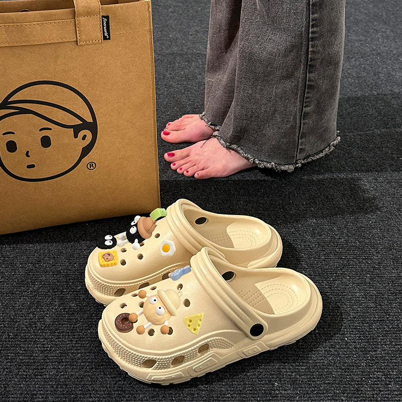 2025 New Style Women's Summer Outdoor Non-Slip Eva Closed-Toe Thick-Soled Comfortable Beach Sandals for Women