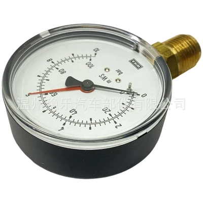 Mechanical pressure gauge 9032223 111.10.80 10Bar m WS silver shell single gauge head MrGauge