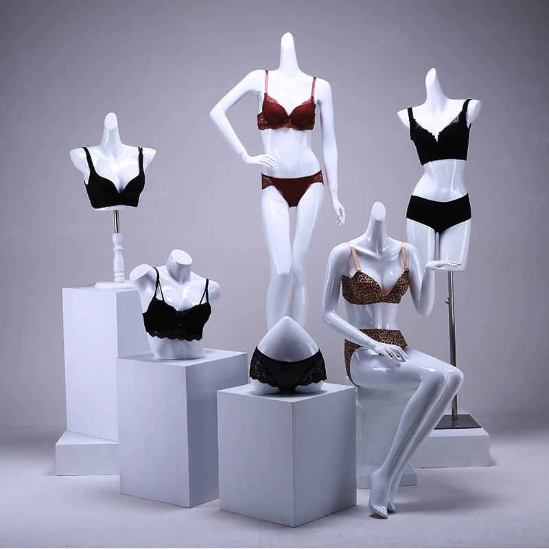 Modelo accesorios ropa interior femenina modelo maniquí ventana de exhibición accesorios trajes de baño reunidos sujetadores de busto marco de modelo