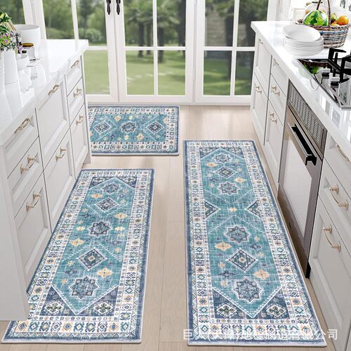 Cross-border fresh Persian oil-absorbing kitchen mat for home use bathroom anti-slip floor mat entryway front door foot mat