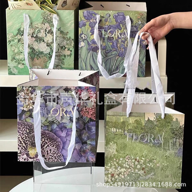 New Oil Painting Series Handbag Mother's Day Flower Flower Paper Bag Flower Shop Flower Flower Arrange Gift Box Gift Bag New Oil Painting Series Handbag Mother's Day Flower Flower Paper Bag Flower Shop Flower Flower Arrange Gift Box Gift Bag