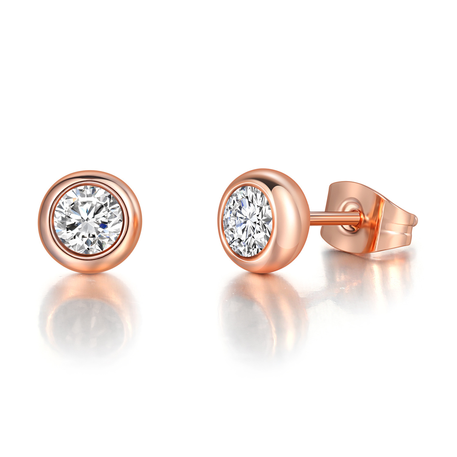 Classic Diamond Stud Earrings Geometric Zircon Fashion Jewelry_voghion.com