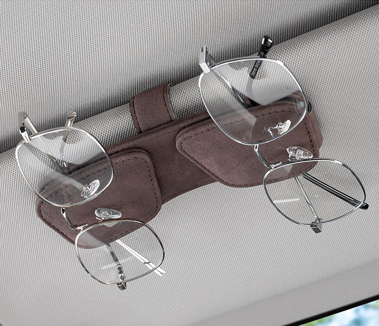 Car Glasses Holder Multi-function Car Sunglasses Double Clip Bill Holder Bracket Car Sunglasses Storage Box Card Holder