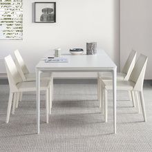 意式极简岩板餐桌家用小户型现代简约轻奢餐桌岩板桌餐桌椅子组合